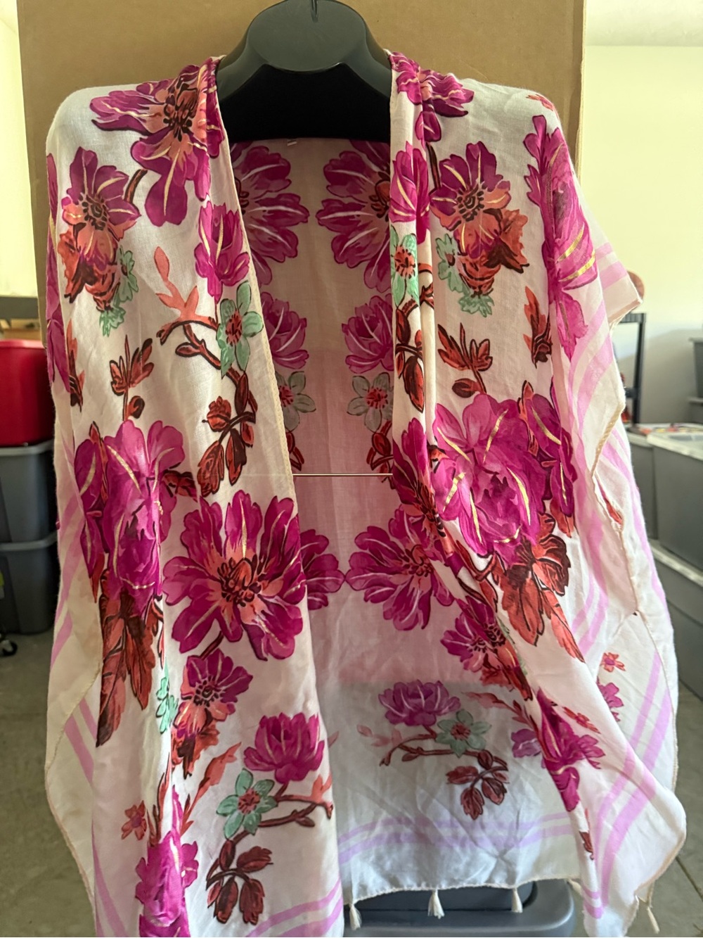 Floral Open-Front Kimono Jacket in Pink p41